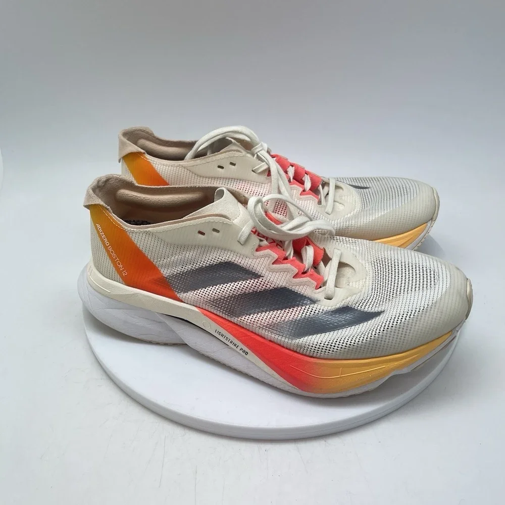 Adidas Sneakers Womens 7 Adizero Boston 12 Ivory Pack Gym Running Shoes IG3325